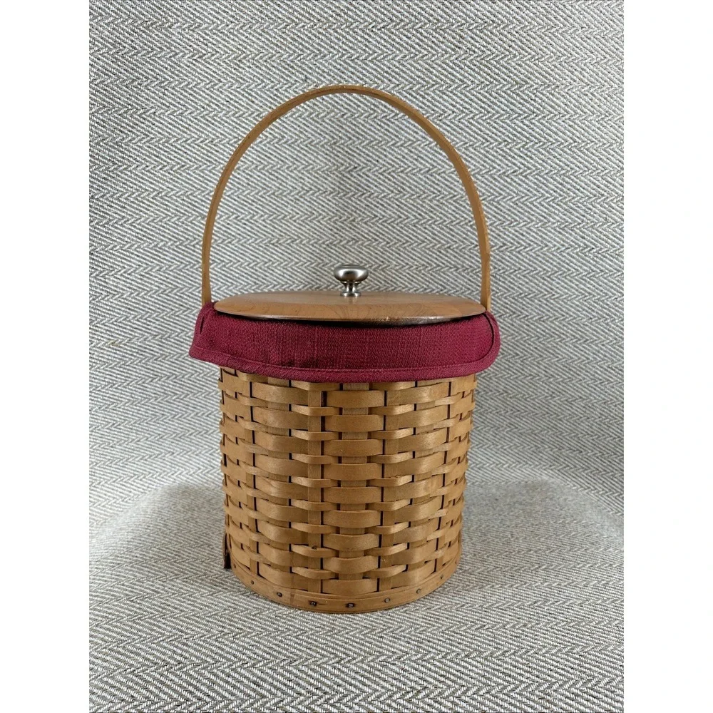 Longaberger 2003 Ice Bucket Basket, Liner, Protector, Lid, Insulated Bucket